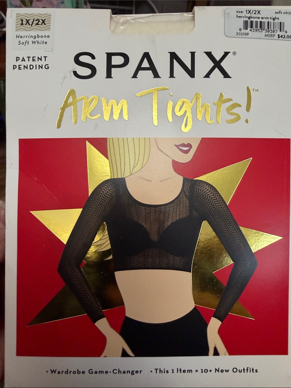 SPANX Sheer Herringbone Arm Tights in Black 1X/2X